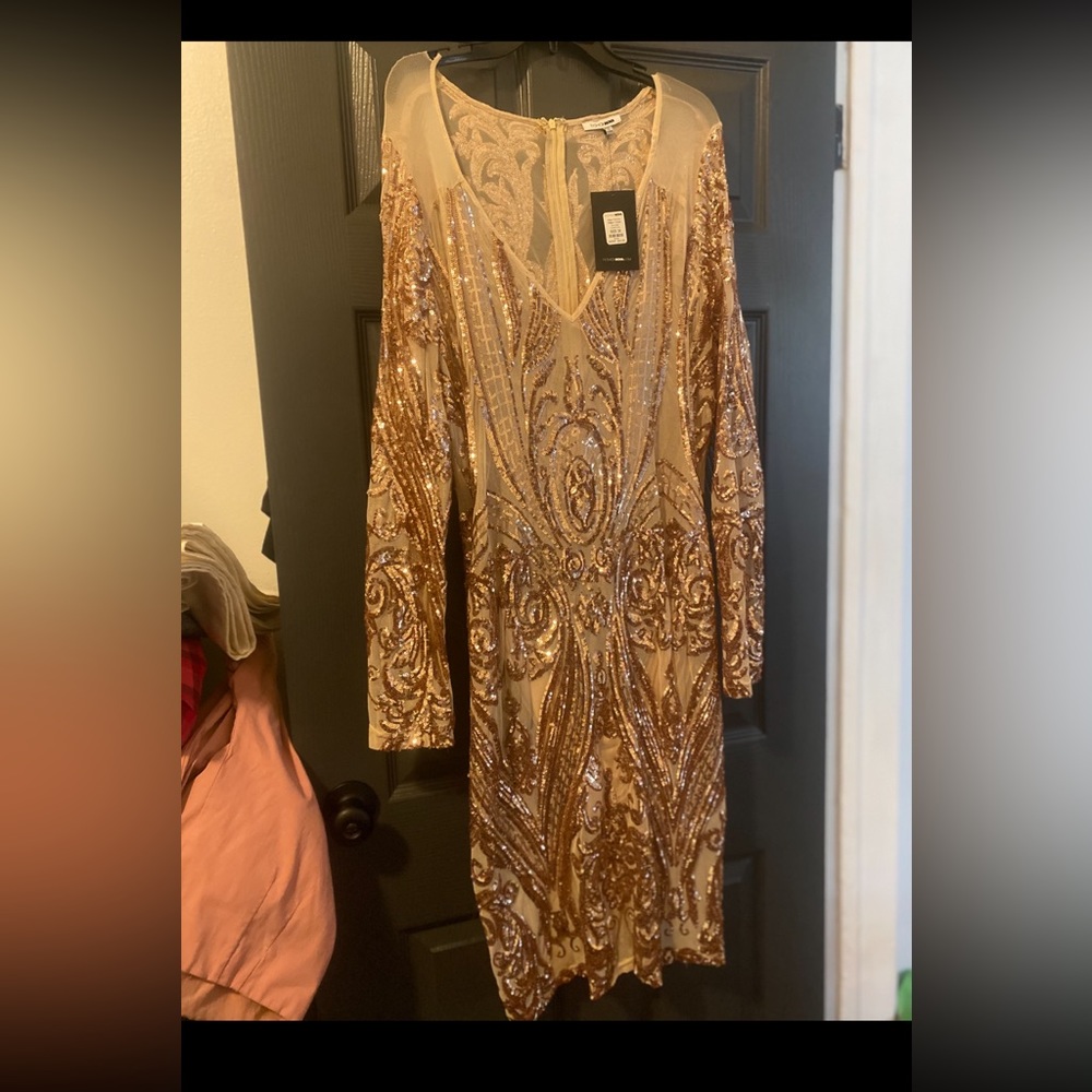 rose gold plus size dress
